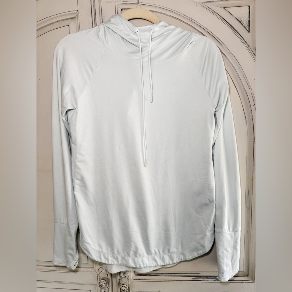 Athleta Uptempo Light Blue Hooded Top/Sweatshirt, Sz XS